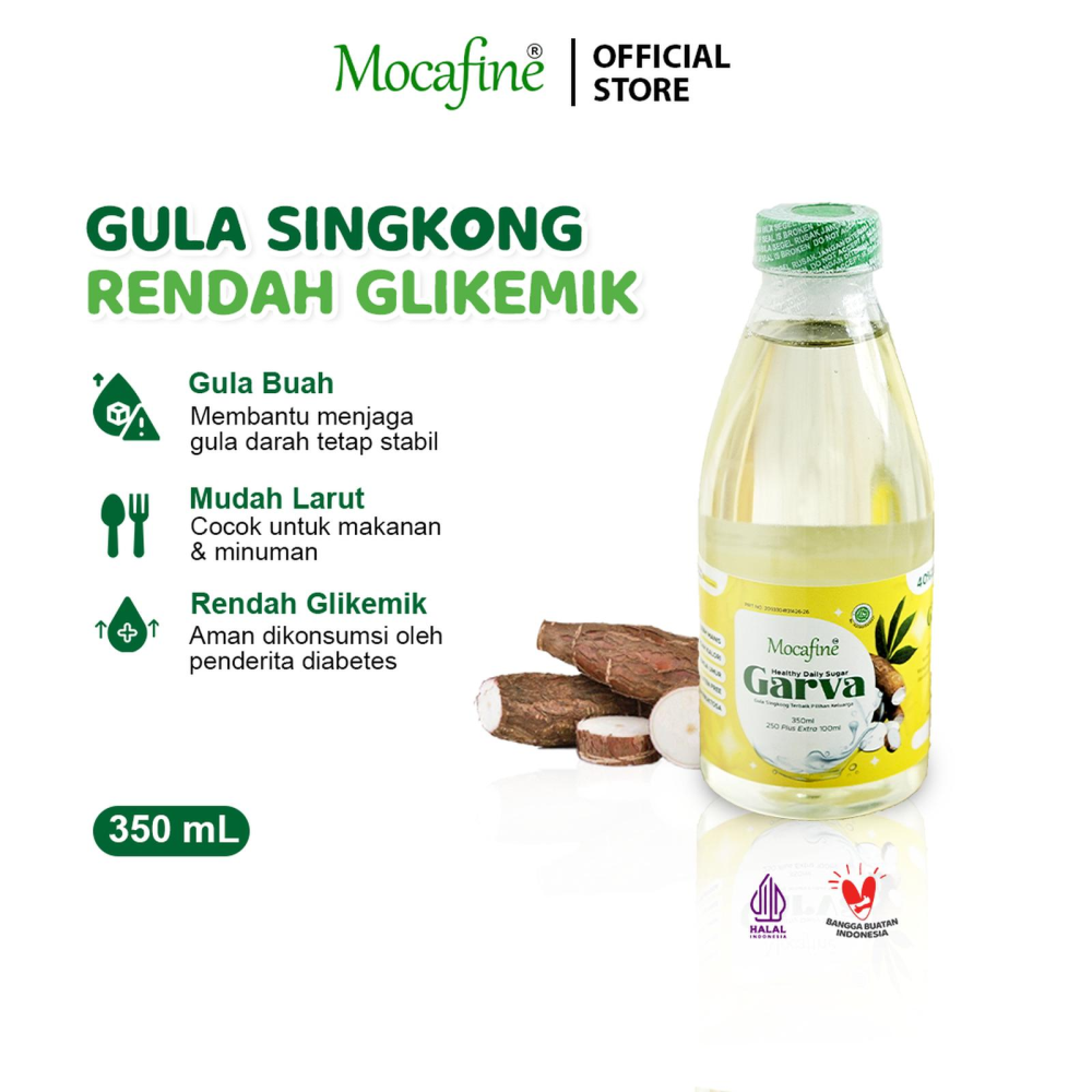Mocafine GARVA Organic Cassava Sugar - 350 ml (500g) Low Sugar & Gluten-Free