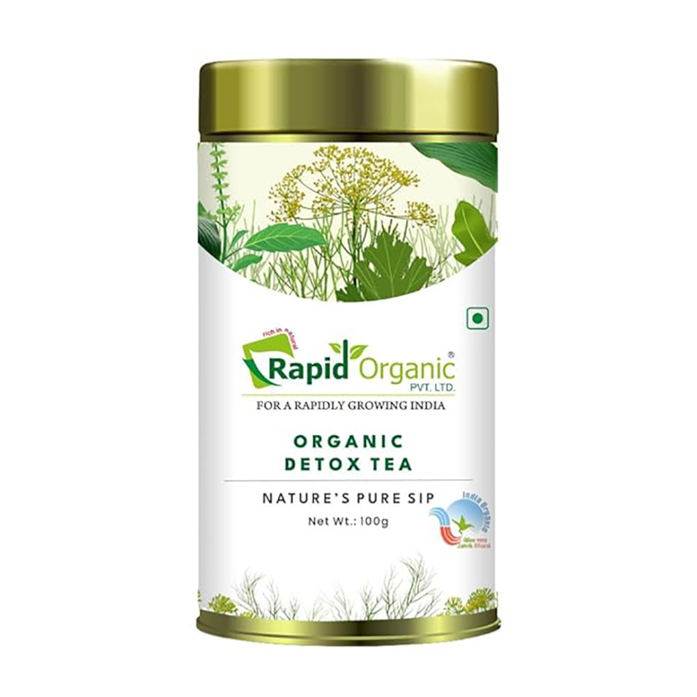 Rapid Organic Detox Tea | Caffeine Free Herbal Tea | Supports Digestion, Liver Health & Metabolism | Vegan, Gluten Free | Skin