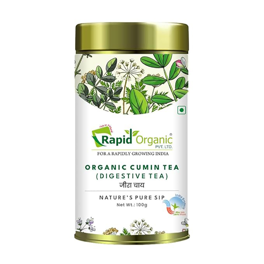 Rapid Organic Cumin Tea | Jeera Digestive Tea for Weight Loss | Herbal Caffeine Free Organic Tea | Relieves Bloating, Aids Dig