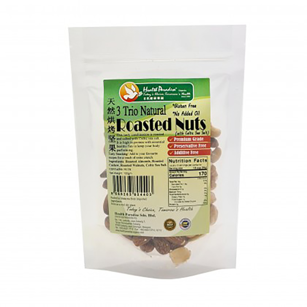 Health Paradise 3Trio Natural Roasted Nuts - Celtic Sea Salt 100g