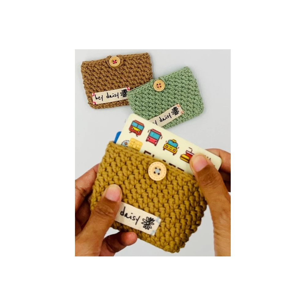 Handmade Knitted Card Wallet – Cotton Yarn