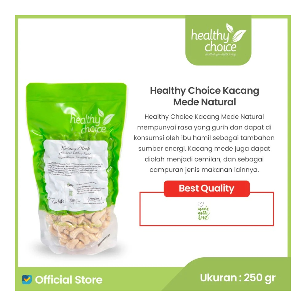 Healthy Choice Natural Cashew Nuts 250gr