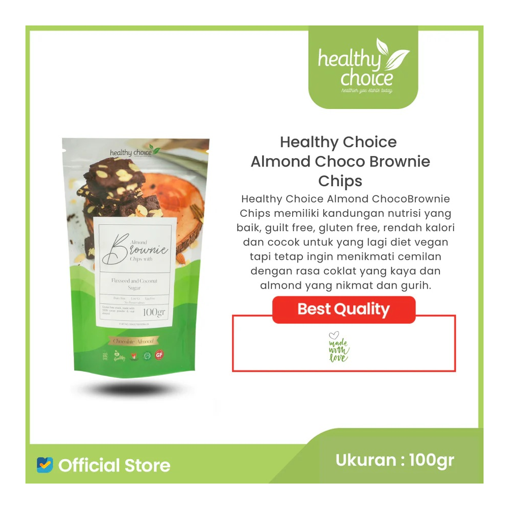 Healthy Choice Almond Choco Brownie Chips 100gr