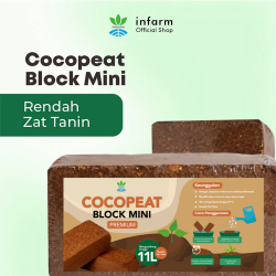 INFARM - Cocopeat Block (Fine Organic Coconut Coir Growing Medium, Low Tannin Content)